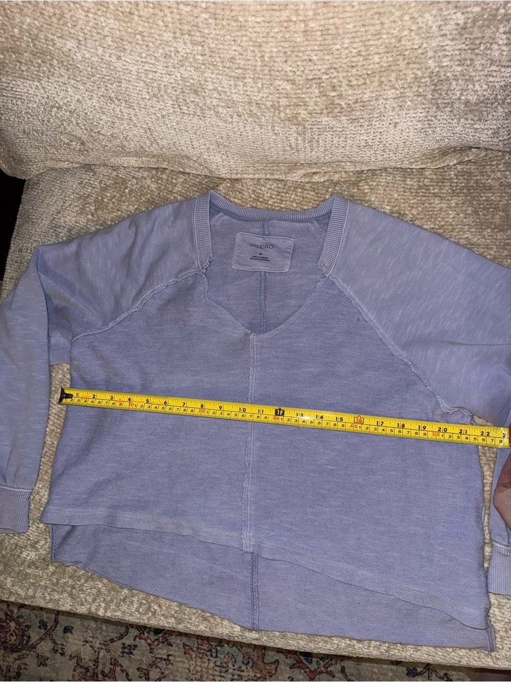 Pilcro Anthropologie Lavender Distressed Sweatshirt - Picture 10 of 11